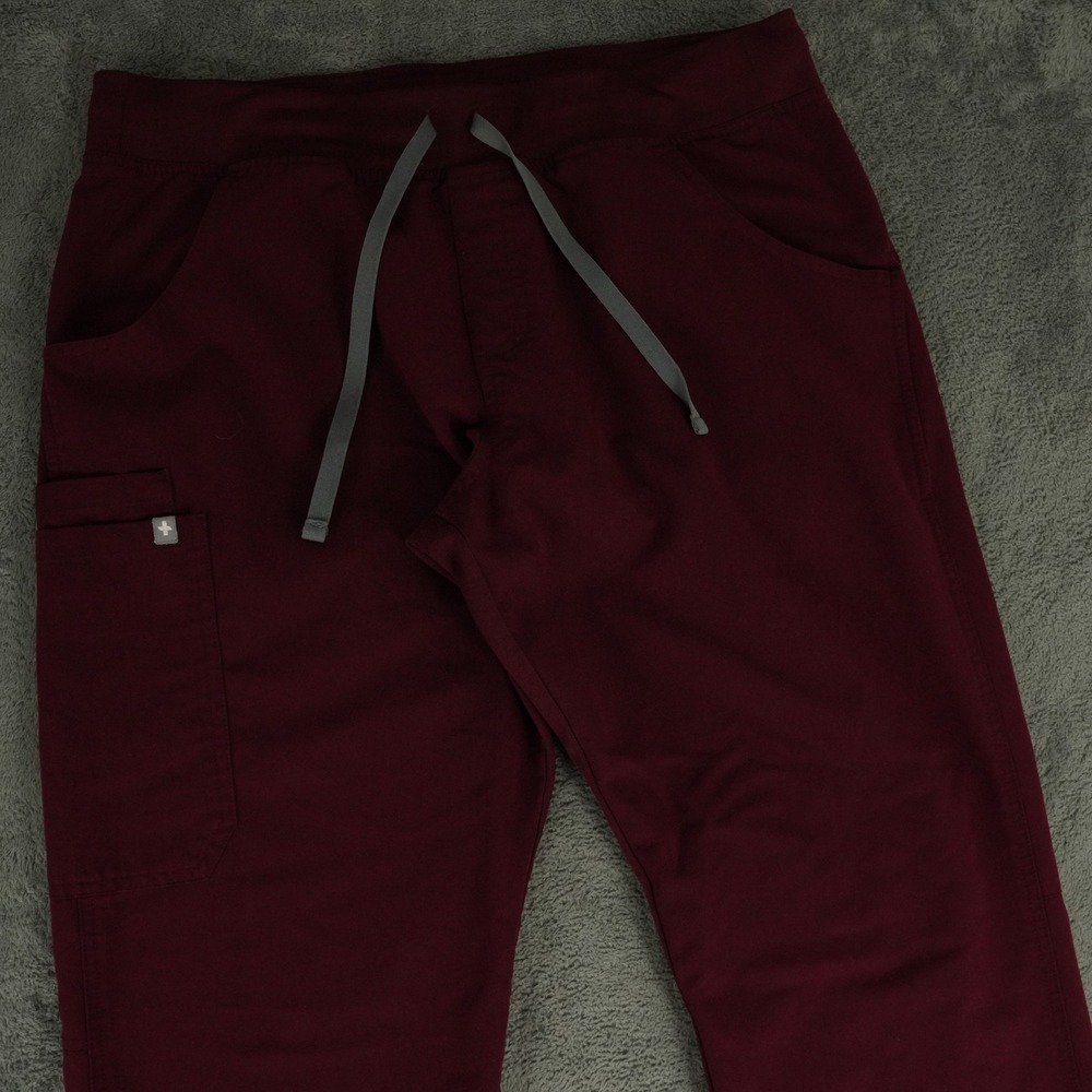 FIGS Kade Straight-Leg Scrub Pant Womens Large Tall Burgundy Medical T21004T - Picture 1 of 11